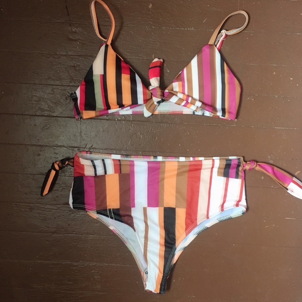 Retro tie bathing suit